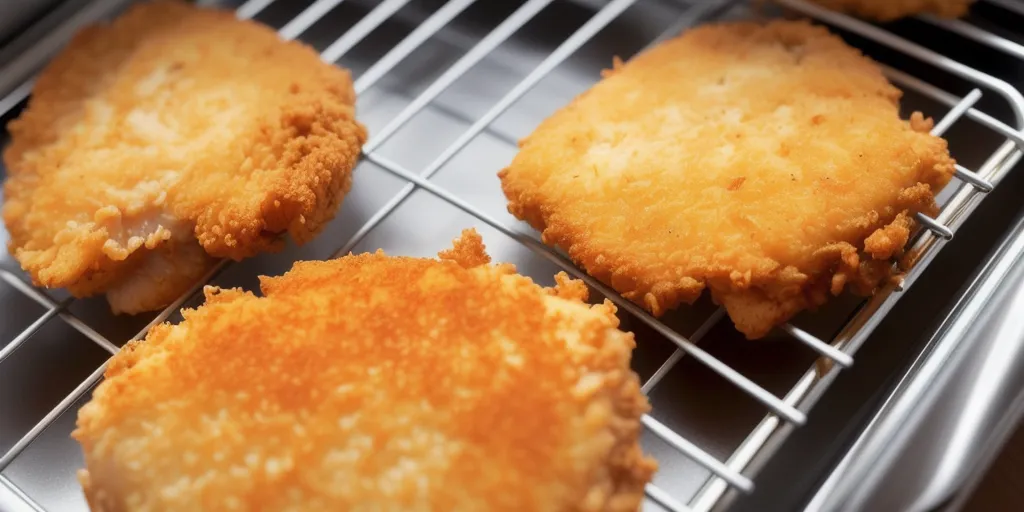 How long should i reheat fried chicken in a toaster oven?
